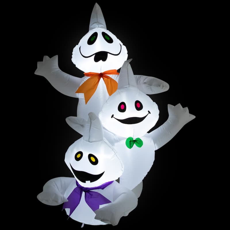 LED Lighted Inflatable Ghost Trio Outdoor Halloween Decoration - 3.5'