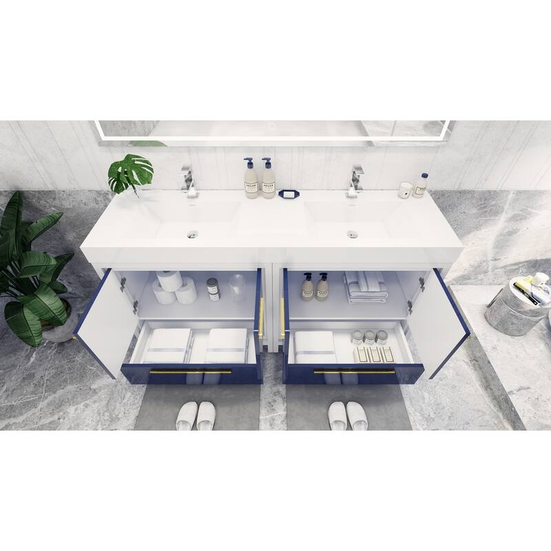 Dove 72'' Freestanding Vanity with Double Reinforced Acrylic Sink