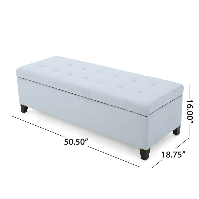 Mission Tufted Fabric Storage Ottoman Bench by Christopher Knight Home