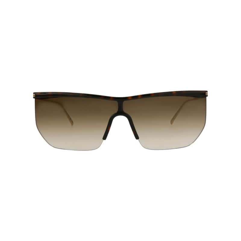 Saint Laurent Shield-Frame Injection Sunglasses - Havana Gold Brown - Multi - Brown Lens