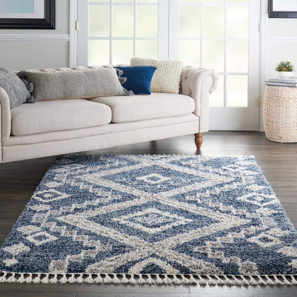 Nourison Scandinavian Shag Contemporary Tribal Area Rug