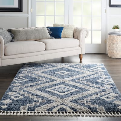 Nourison Scandinavian Shag Contemporary Tribal Area Rug