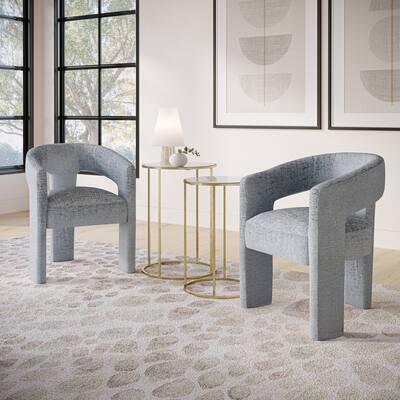 Gwen Modern Luxury Jacquard Fabric Upholstered Sculpture Armchair by Jofran