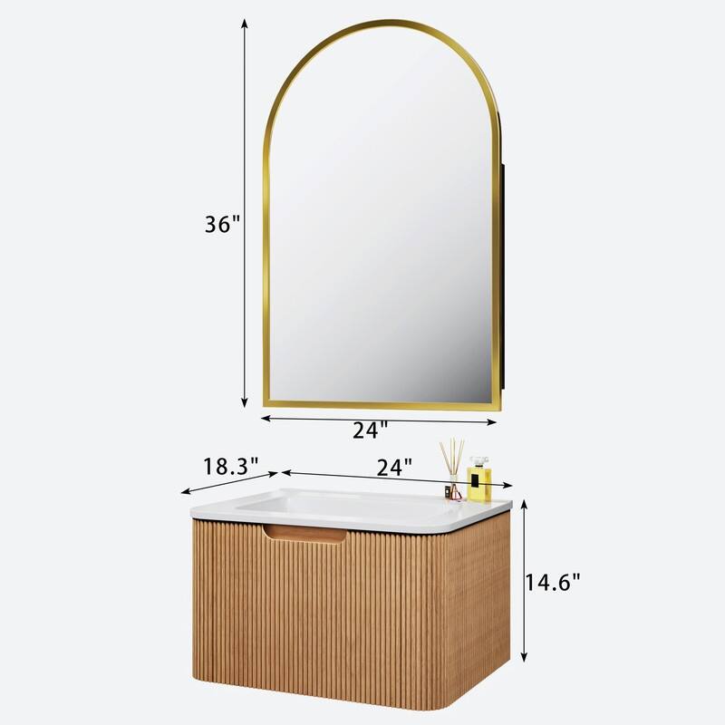 Bathroom Vanity with Top Sink Freestanding Vanity Set with Mirror Cabinet