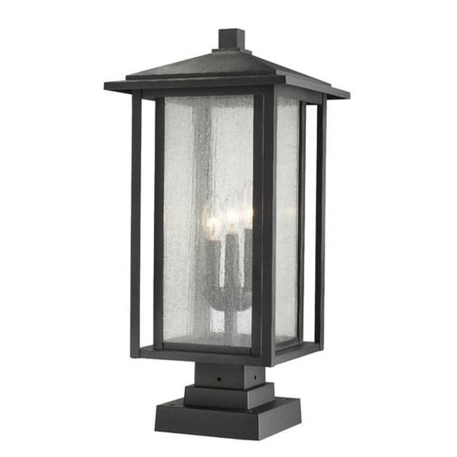Bellevue Emil 3 Light 24" Tall Outdoor Pier Mount Post Light - Black