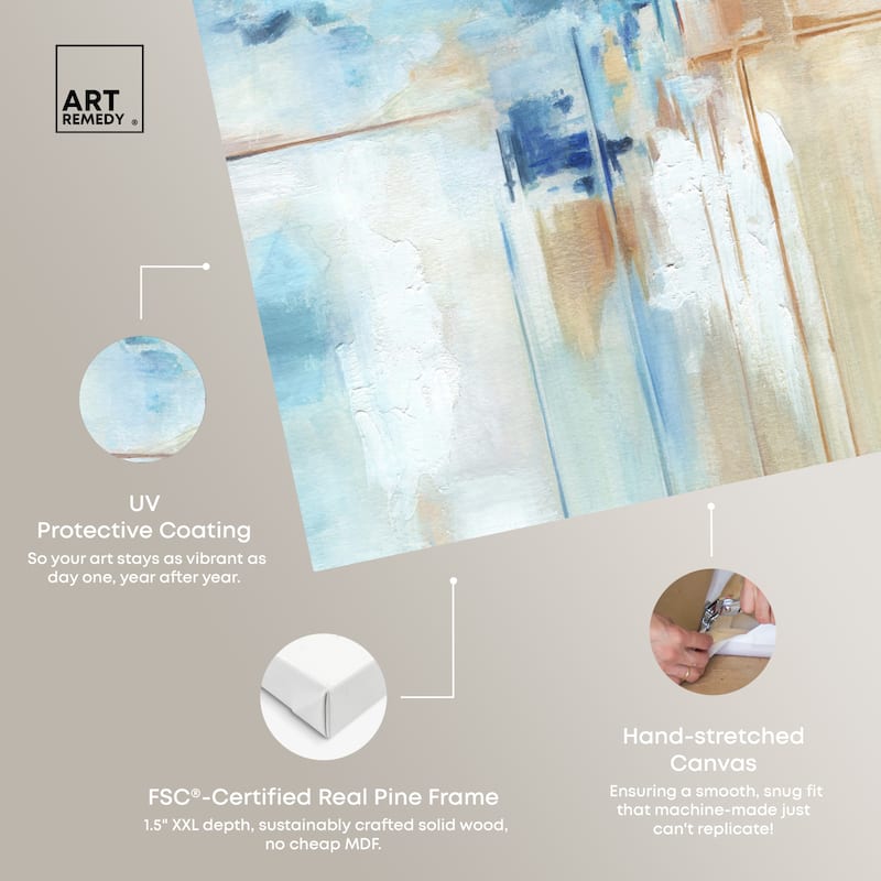 Art Remedy House Of Lines I Gallery Wrapped Blue Abstract 1 Piece Canvas Wall Art