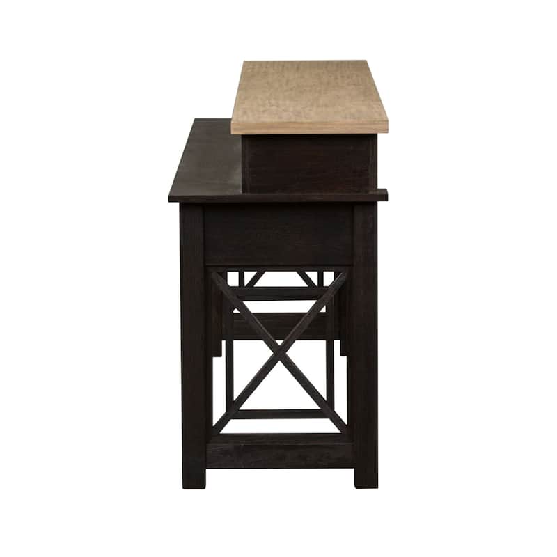 Heatherbrook Charcoal and Ash 4 Piece Console Set (1-Console 3-Stools)