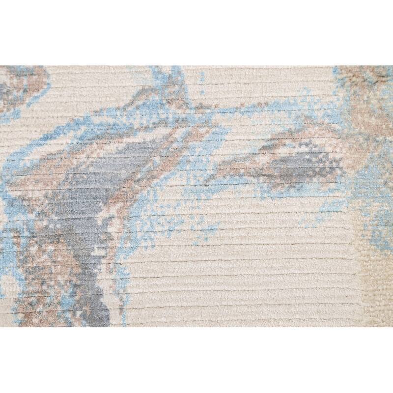 Modern Indian Abstract Accent Rug Handmade Wool Carpet - 2'9"x 4'10"