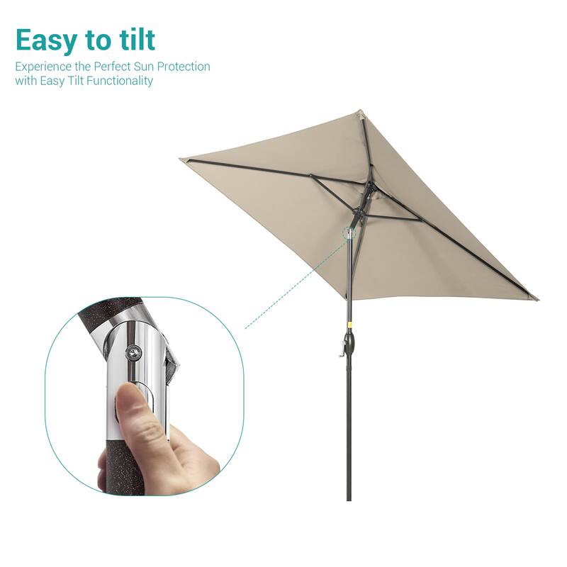 BONOSUKI 6.5x6.5Ft Patio Market Umbrella Weather-Resistant Frame