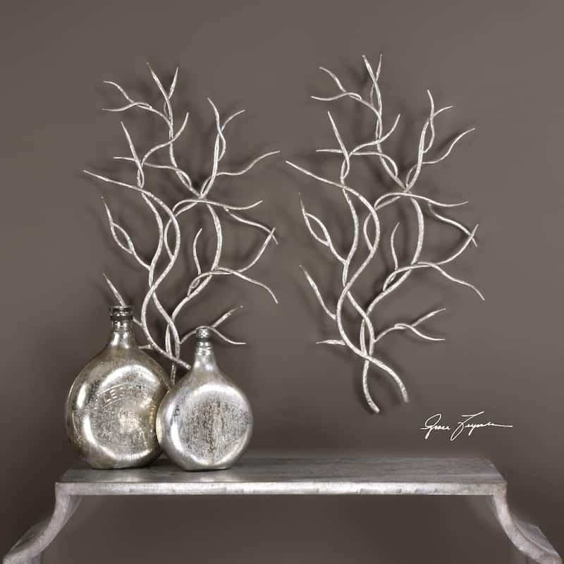Uttermost Silver Branches 20 1/2 Inch x 36 5/8 Inch Botanical Wall