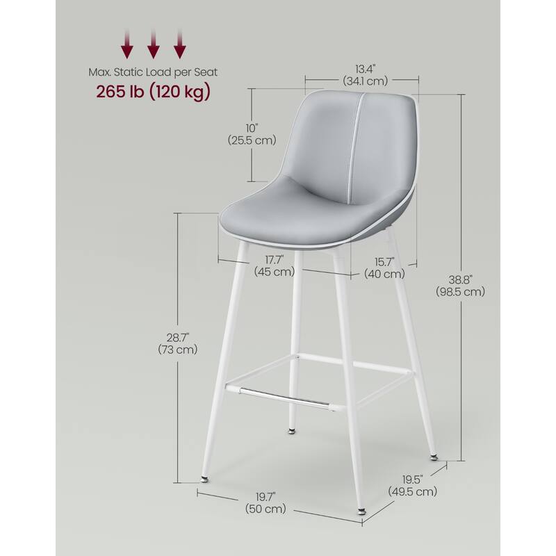 Contemporary Set of 2 Bar Stools - Stylish Seating Solution for Home