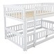 preview thumbnail 9 of 8, Twin Over Twin Wooden Bunk Bed,Low Bunk Bed with Built-In Ladders and Slides