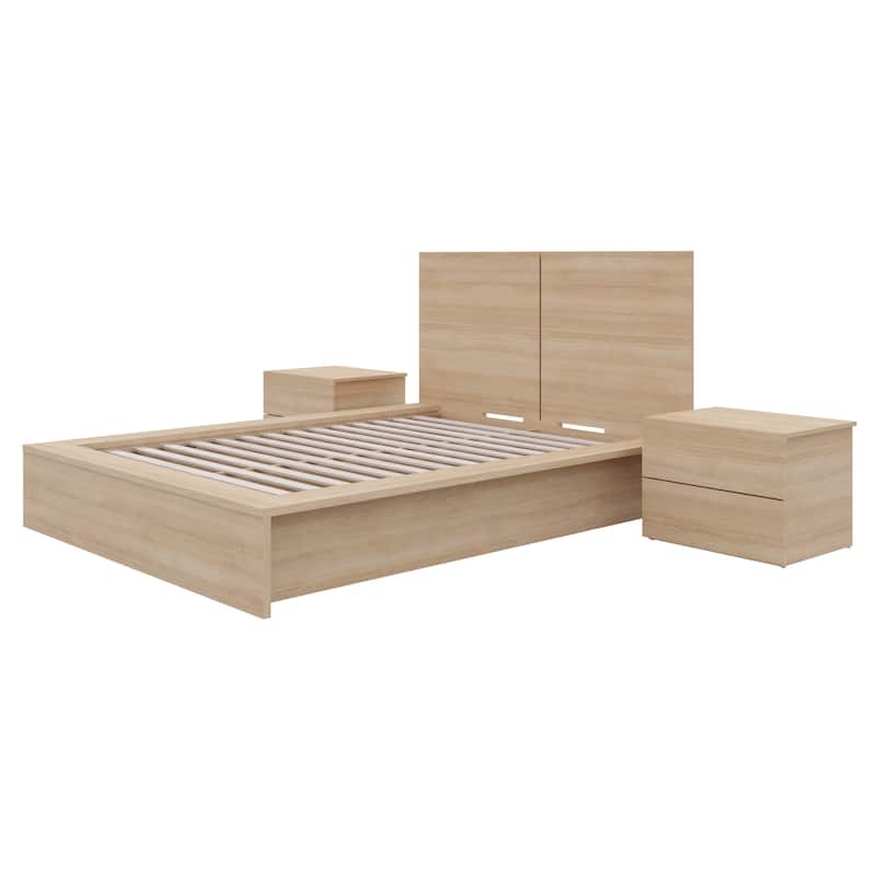 James 4-Piece Bedroom Set with Bed, Headboard, and 2 Nightstands