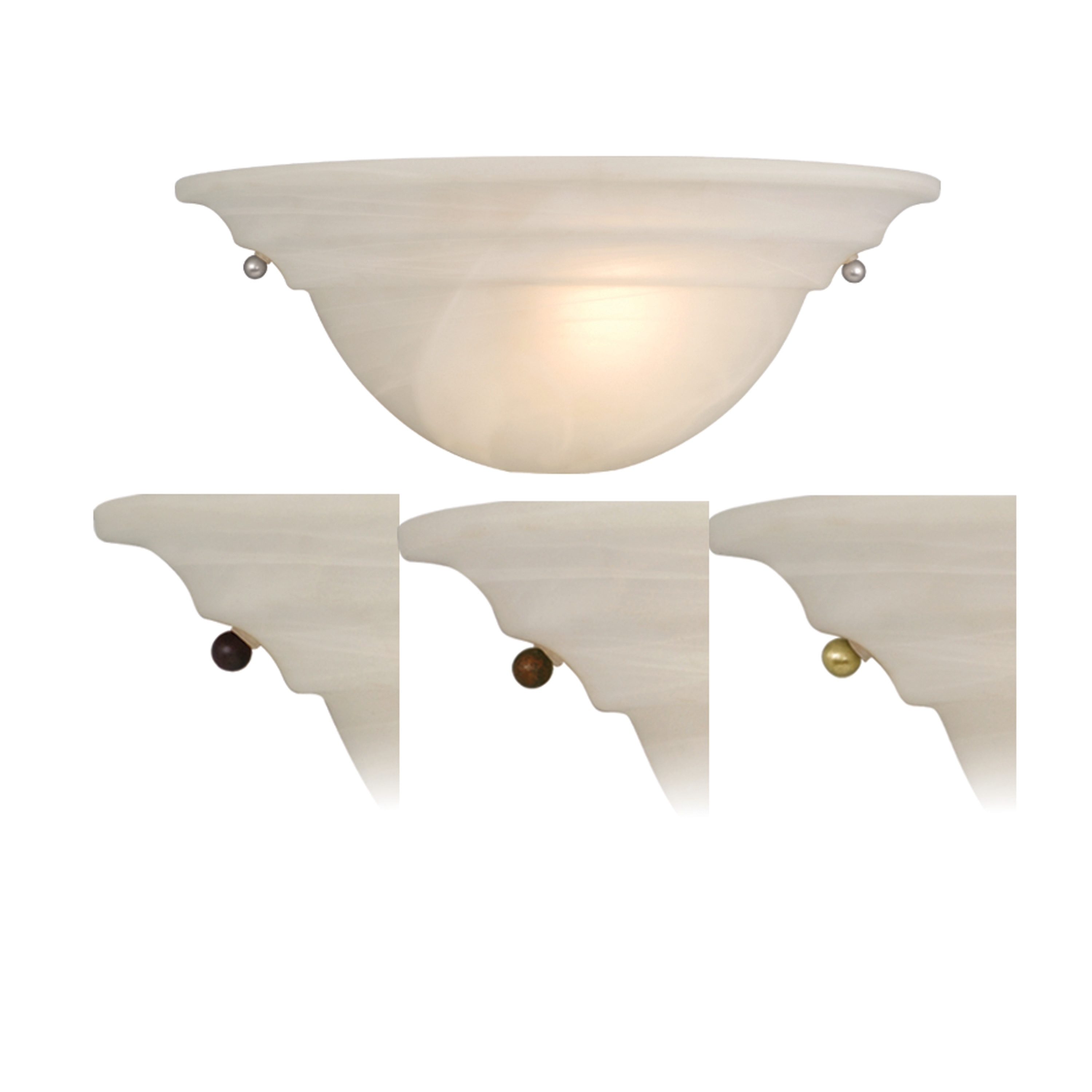 VAXCEL Babylon Brass Nickel Bronze Half Moon Wall Sconce White Glass - 13-in W x 5-in H x 6.5-in D