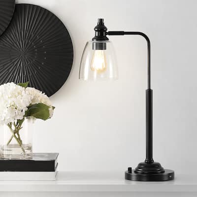 SAFAVIEH Lighting Rino 23-inch Iron LED Task Table Lamp - 14" W x 7" L x 23" H