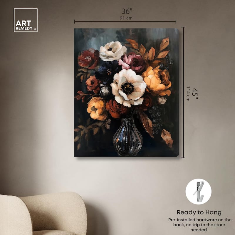 Velvet Night Bloom I Canvas by Art Remedy, Gallery Wrapped
