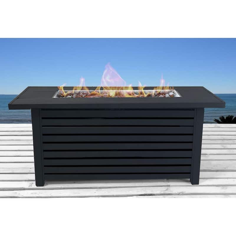 Rectangle Steel Propane Fire Pit Table