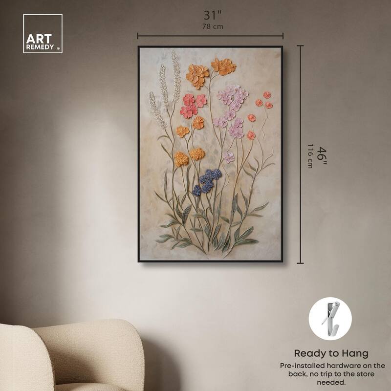 Sculpted Flora Frieze III Canvas by Art Remedy