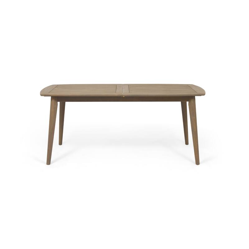 Outdoor Acacia Wood Expandable Dining table, Gray - Grey