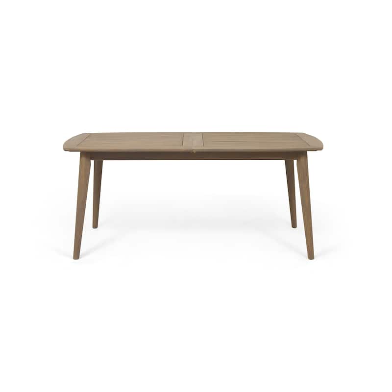 Roomfitters Outdoor Acacia Wood Expandable Dining Table, Stylish and Durable Design for Patio and Garden Use, Gray