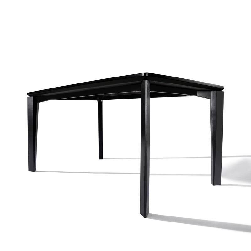 Wenge in Ash Veneer MDF Wood 6-Person Rectangle Dining Table with Rubberwood Legs - 59.06" Wide