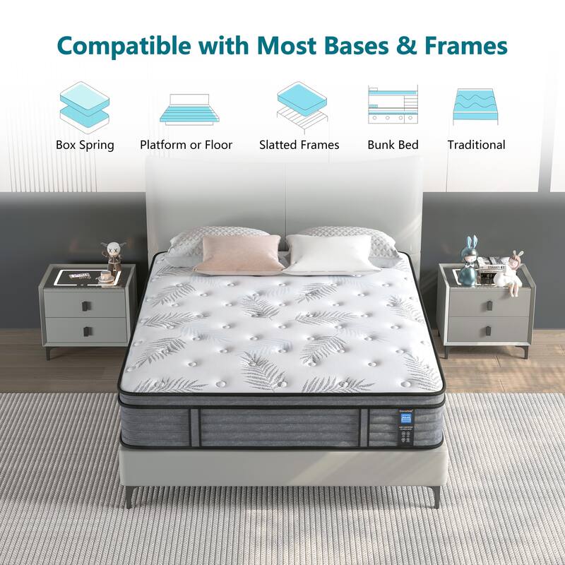 14 inch Firm Twin Size Cool Gel Memory Foam Hybrid Mattress in a Box for Small Bedrooms