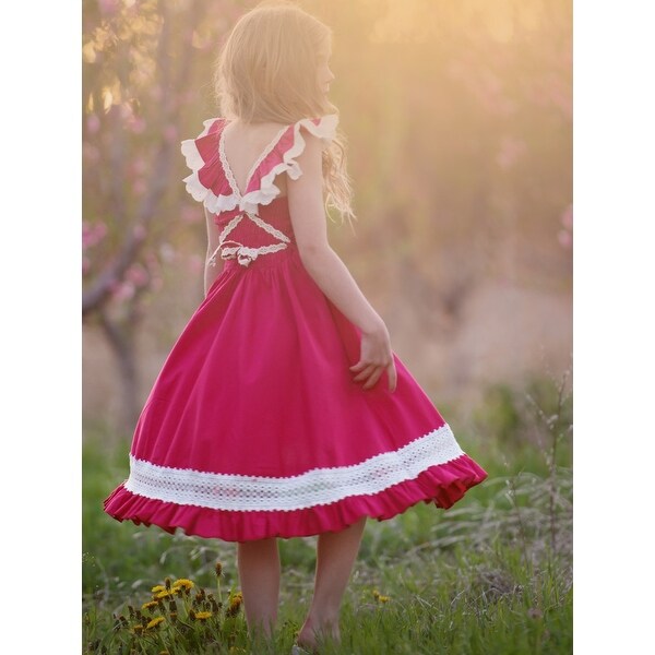 raspberry flower girl dresses