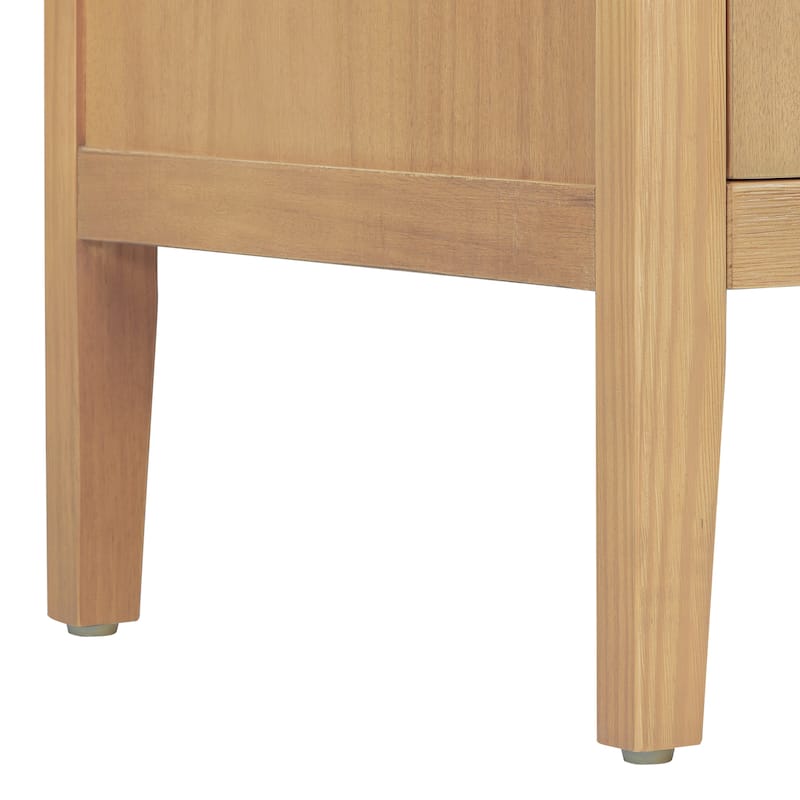 Farmhouse Sideboard Cabinet, Stylish Pine Veneer Design with Double Doors and Adjustable Feet for Storage