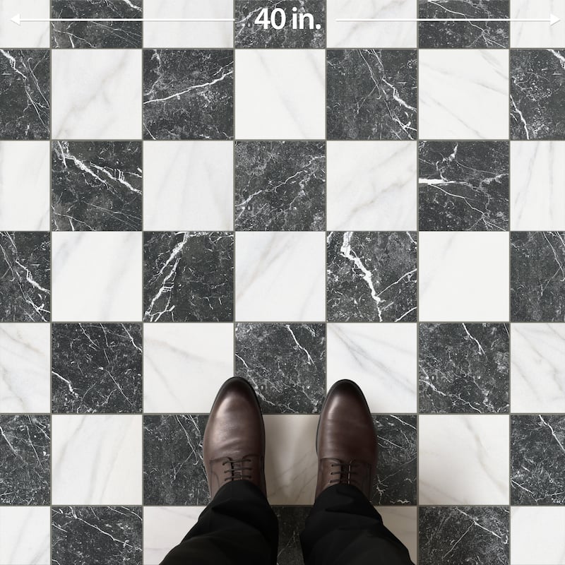 Merola Tile Merzoni Checker Ruzzini 13" x 13" Porcelain Floor and Wall Tile