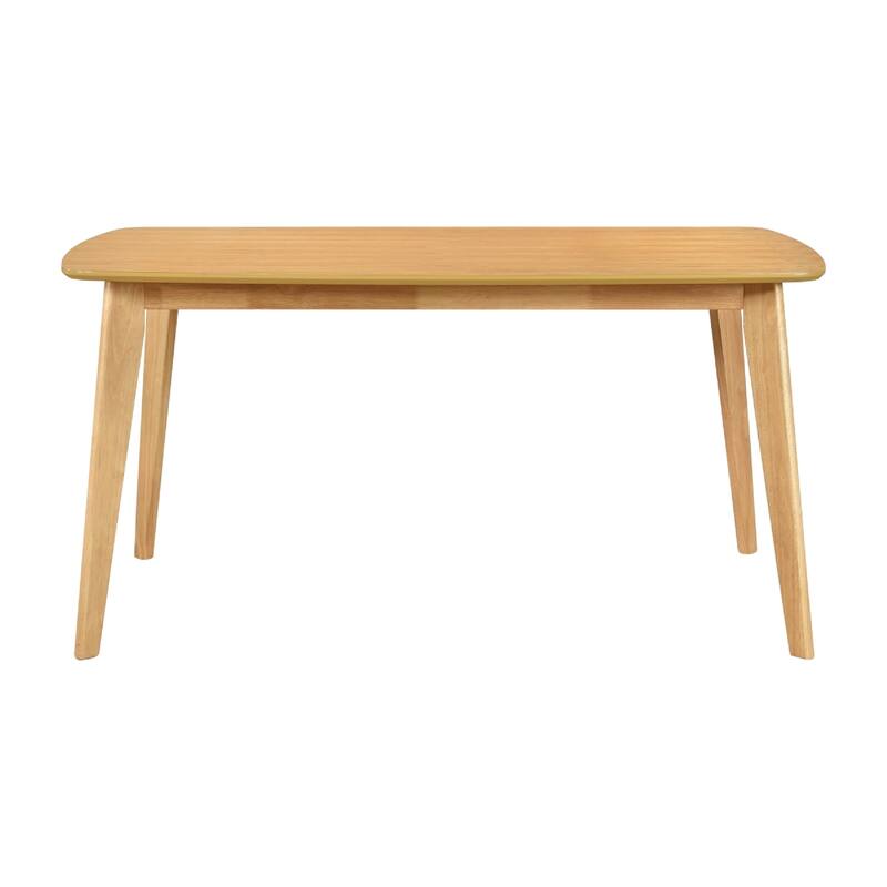 Jadie Dining Table, Tapered Legs, Natural Oak Wood Rectangular 60 Inch