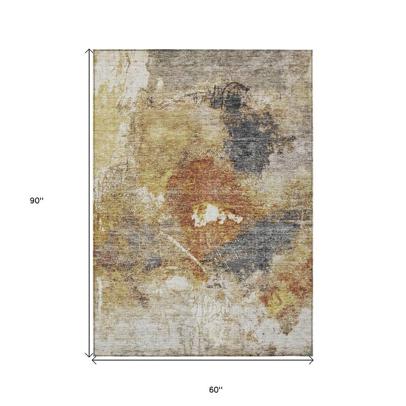 HomeRoots Abstract Transitional Rectangle Outdoor Rug