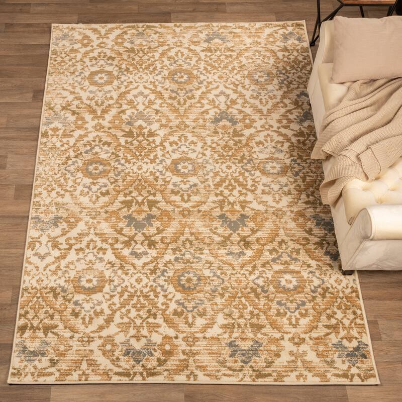 Superior Traditional Oriental Floral Indoor Area Rug
