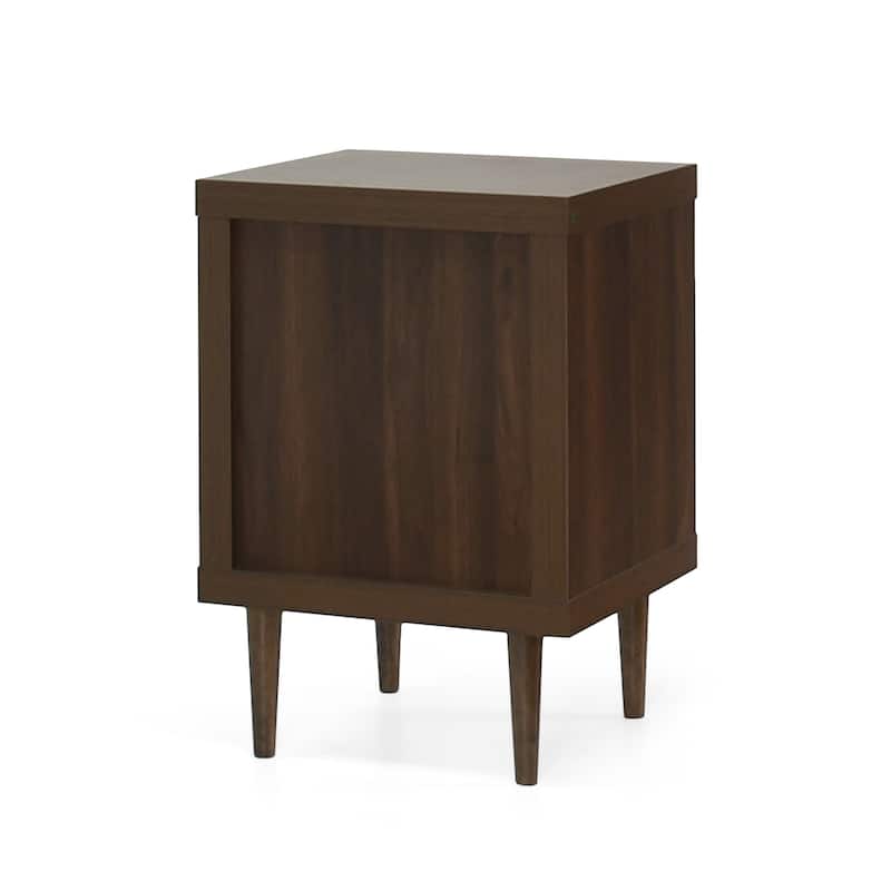 Iconic Nightstand with Wood-Like Frame, One Drawer, and Shelf