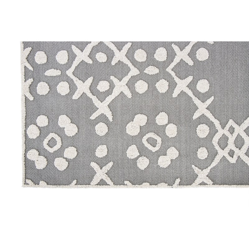Handmade Athens Collection Gray/Ivory Wool Area Rug