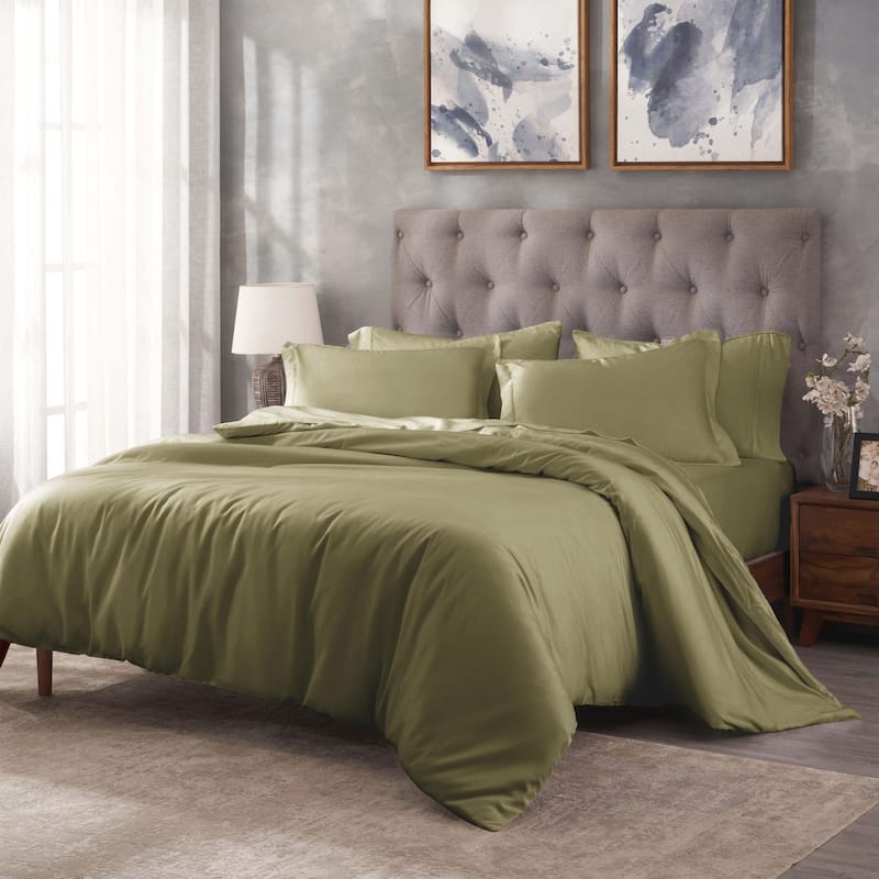 Superior Egyptian Cotton 400 Thread Count Solid Duvet Cover Set