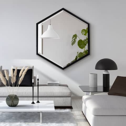Kate and Laurel Calter Hexagon Framed Wall Mirror