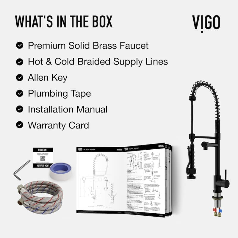 VIGO Zurich 27" H Single Handle Pull-Down Sprayer Kitchen Faucet