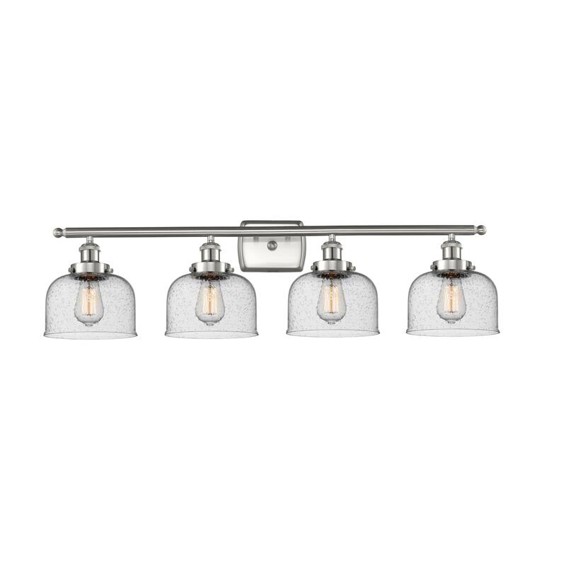 Innovations Lighting 916-4W-11-38 Bell Vanity Bell 4 Light 38" Wide - Brushed Satin Nickel / Seedy