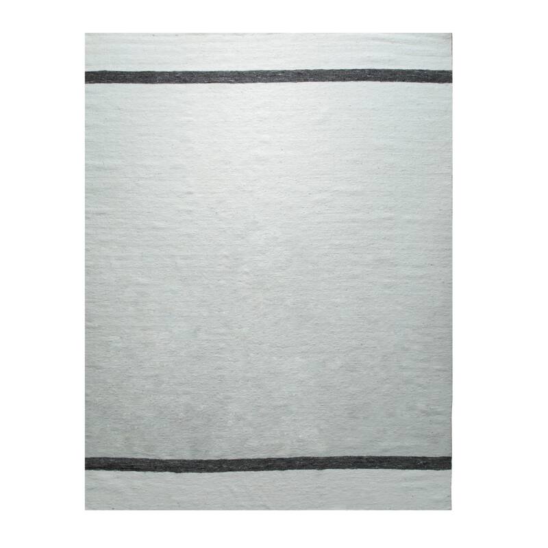 Ivory Hand-Woven Wool Contemporary Natural Wool Flat Area Rug