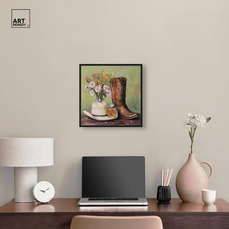 Spring Green Cowboy Necessities Canvas by Art Remedy