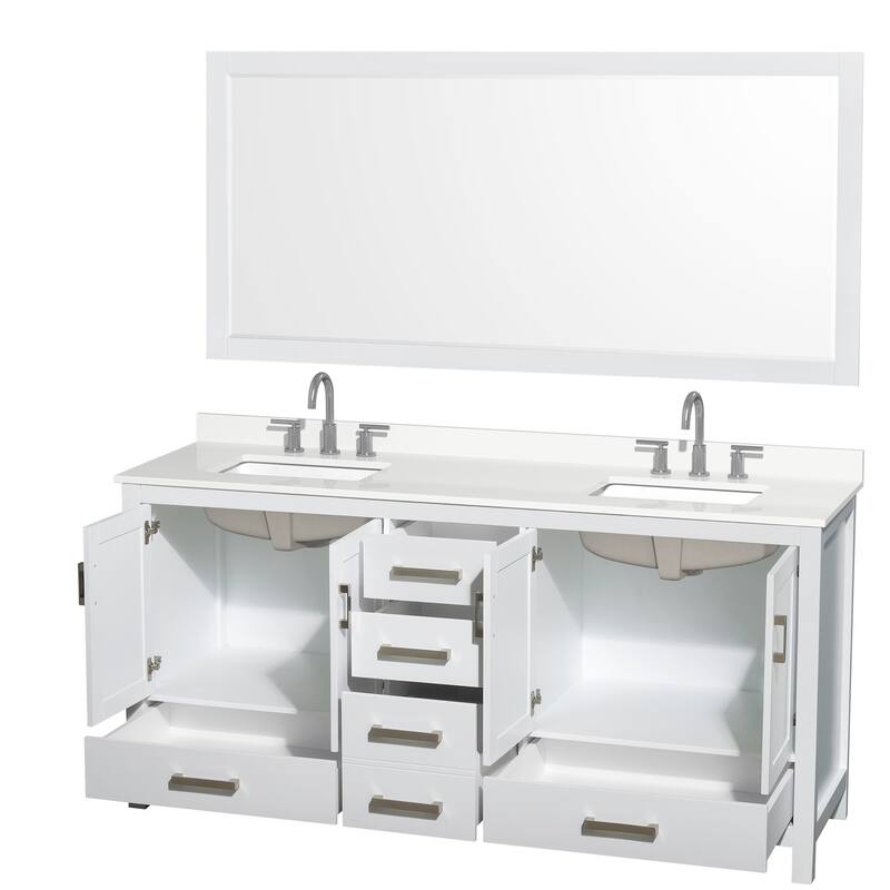 Wyndham Collection WCS141472D-QTZ-US3M70 Sheffield 72" Free Standing