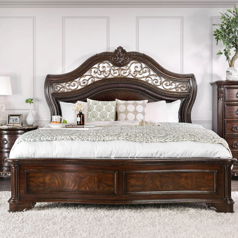 Wooden Bed in Brown Cherry - Brown Cherry - King