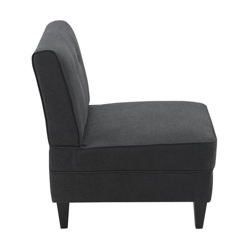 Serta Copenhagen Tufted Armless Accent Chair with Cushioned Seat and Padded Back, Slipper Chair, Compact Profile, Sleek Lines