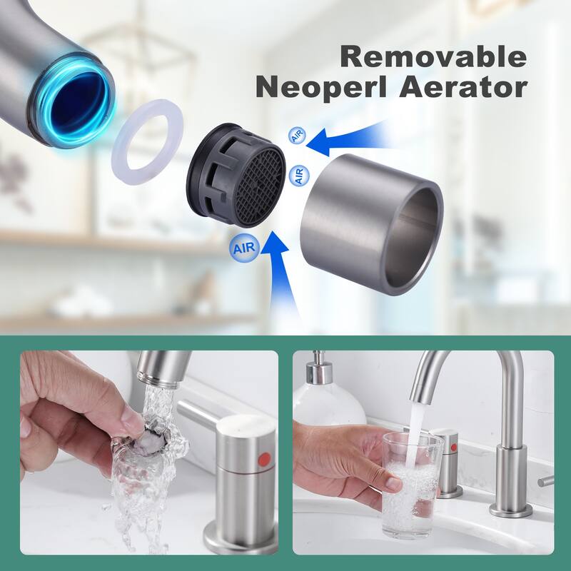 WOWOW 8 in. Widespread Double Handle Bathroom Faucet