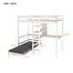 preview thumbnail 5 of 3, Convertible Loft Bed with L-Shape Desk, Twin Bunk Bed with Shelves and Ladder, White