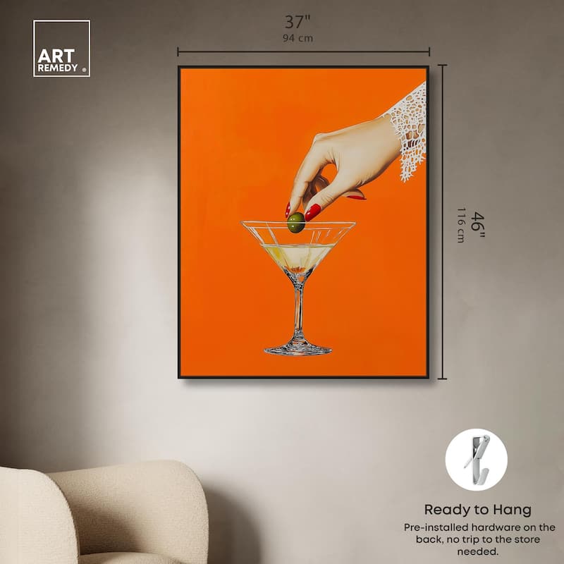Orange Zest Martini Canvas by Art Remedy