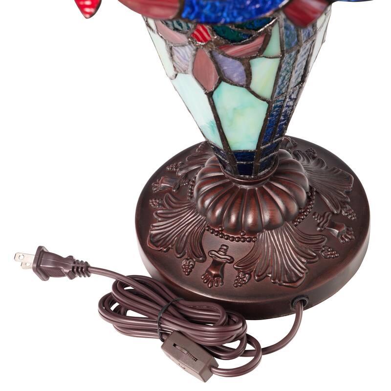 Winslow River of Goods Victorian Double Lit Stained Glass Dome Shade 24.5-Inch Table Lamp - 17.25" x 17.25" x 24.5"