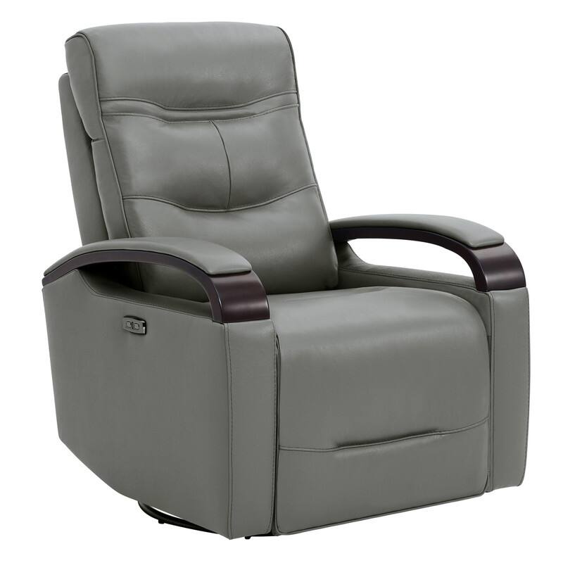 Spruce & Spring Regan Leather Power Recliner Swivel Glider Rocker with Power Headrest