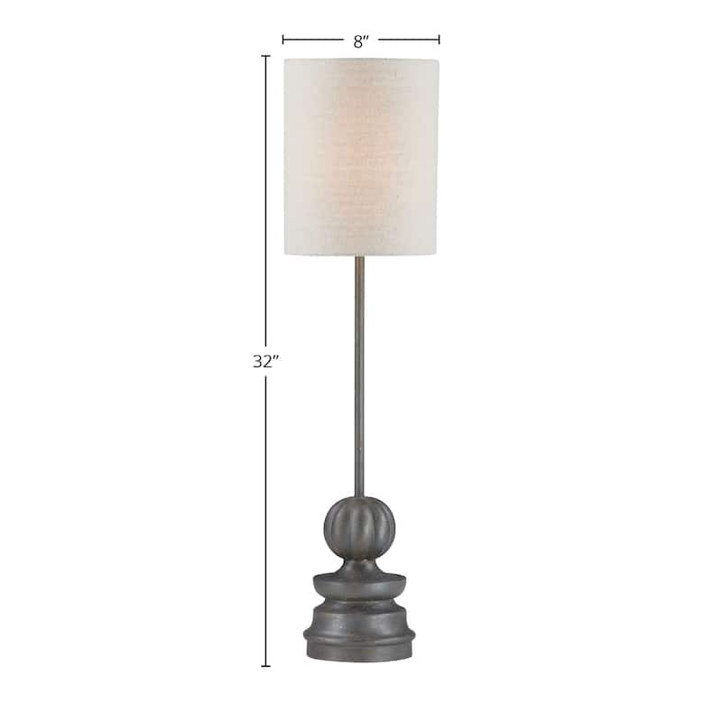Brantley 32" Buffet Lamp with Linen Shade, Pewter (Set of 2)