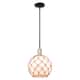 Option White Glass with Brown Rope / Black Antique Brass